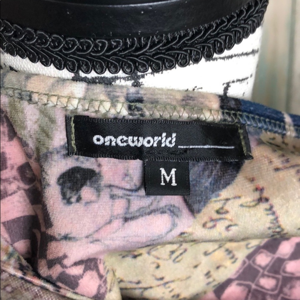 Oneworld Soft Long Sleeve Floral Casual Top Size M - Picture 6 of 7